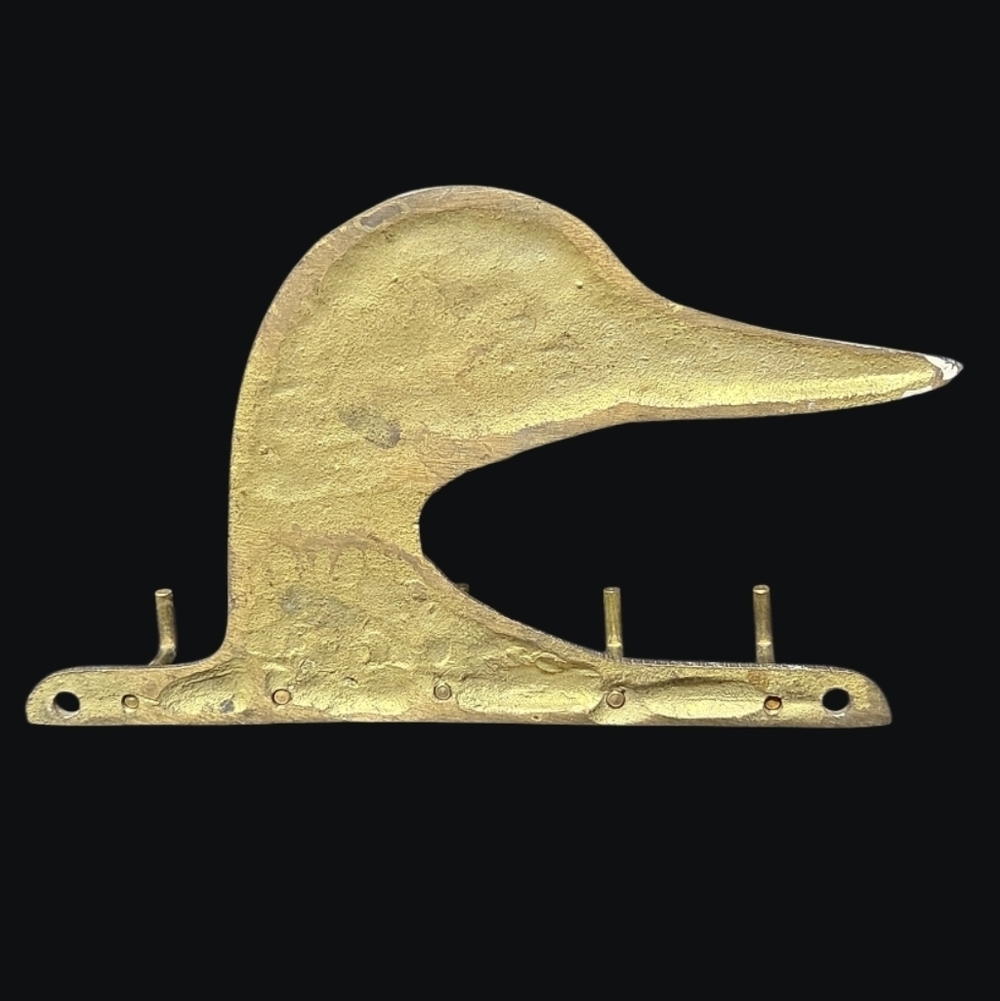 Vintage-Style Solid Brass Duck Head Wall-Mounted Key Holder - Picture 2 of 4